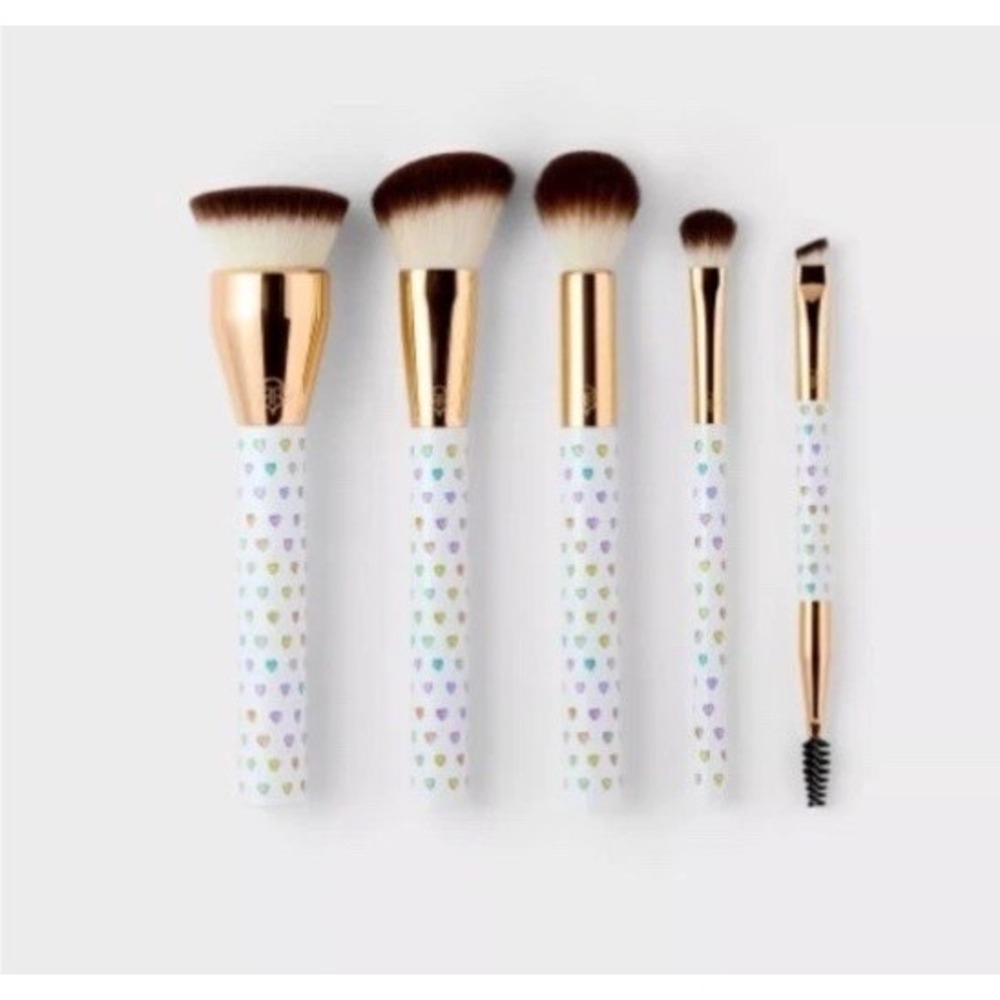 5pc Disco Hearts Wave Makeup Brush Set - Roller Rabbit x Target